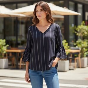 V-Neck, Tie back Blouse